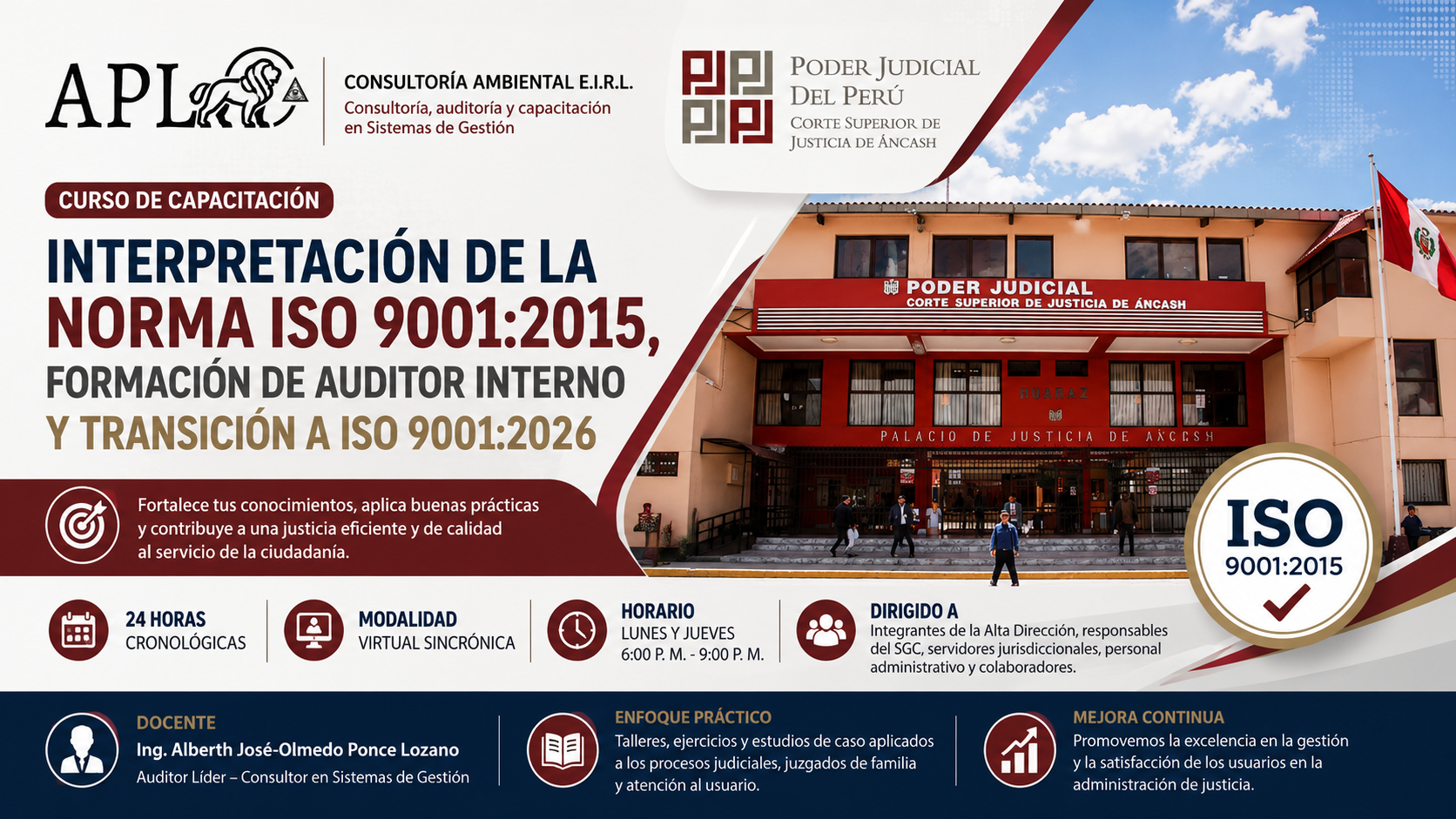 Interpretación de la Norma ISO 9001:2015, Auditor Interno y Transición a ISO 9001:2026